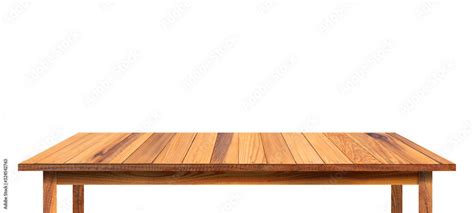 Wooden Tabletop Isolated On White Background Empty Rustic Wood Table