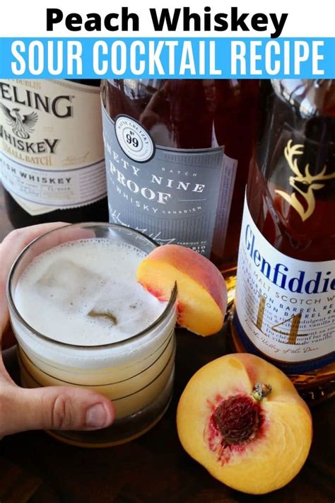 Peach Whiskey Sour Cocktail Drink Recipe Dobbernationloves