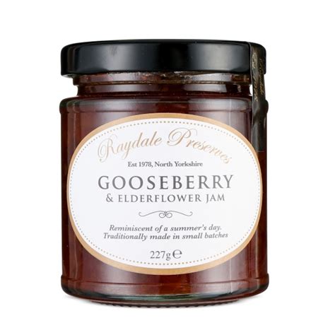 Gooseberry And Elderflower Jam Raydale Preserves