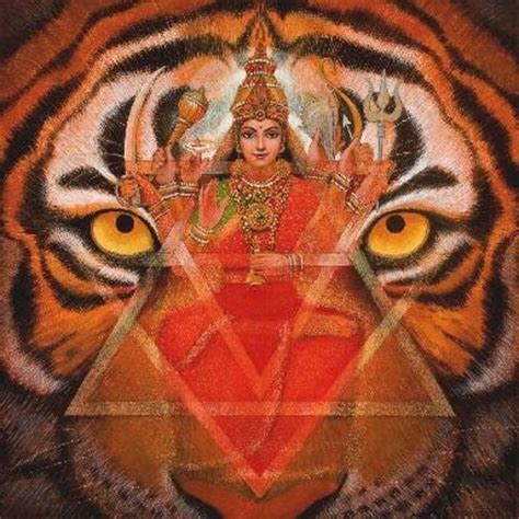 Hindu Goddess DURGA TIGER meditation spiritual art print