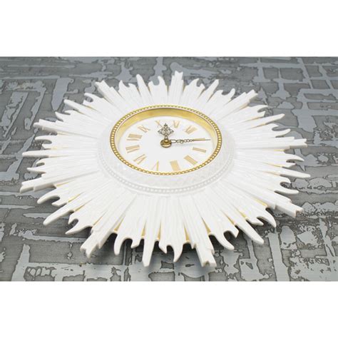 Horloge Murale Sunburst Vintage En Porcelaine Par Hutschenreuther 1960