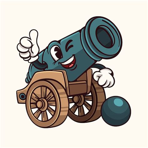 Premium Vector Hand Drawn Cannon Cartoon Illustration