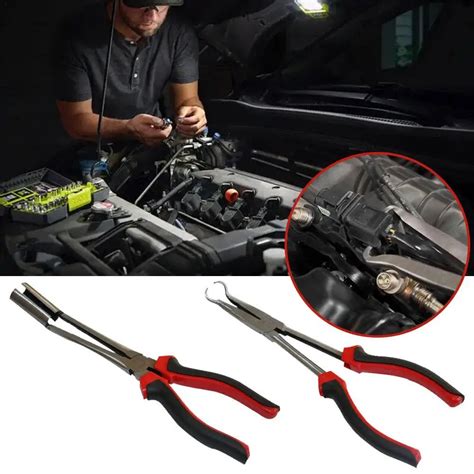 Car Spark Plug Wire Removal Pliers Tool Long Nose High Voltage Cylinder Cable Clamp Removal Tool