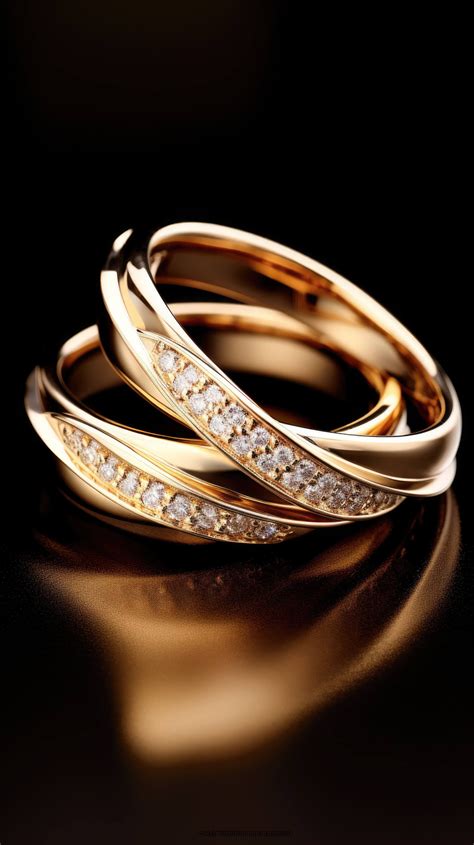 Wedding bands, gold entwined, gleaming commitment