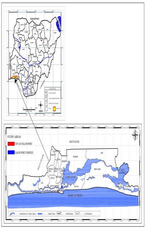 Map Of Nigeria And Lagos State Showing Tin Can Inland Port And Apapa