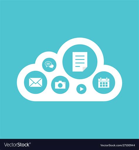 Cloud Computing Concept Flat Design Royalty Free Vector