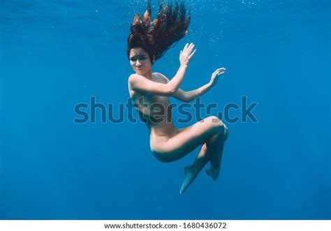 Slim Naked Woman Posing Underwater Transparent Stock Photo Shutterstock