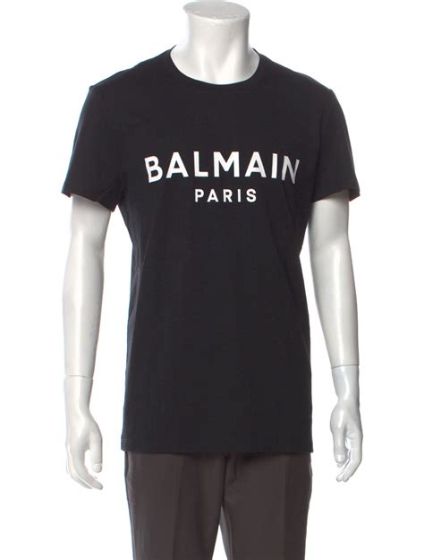 Balmain Graphic Print Crew Neck T Shirt W Tags Black T Shirts