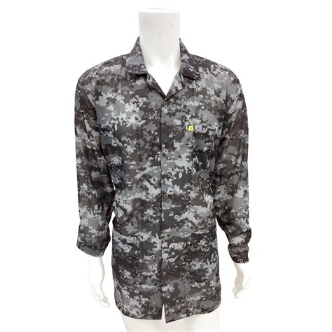 Gray Camouflage ESD Jacket Anti Static ESD Products Transforming