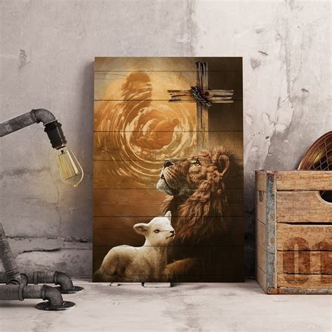 Jesus Lion And Lamb Canvas Poster Jesus Hand Reaching Out Etsy