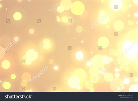 Bright Golden Bokeh Lights Background Flying Stock Illustration