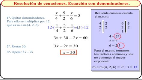 Ecuaciones De Primer Grado Con Fracciones Ecuaciones Resolucion De