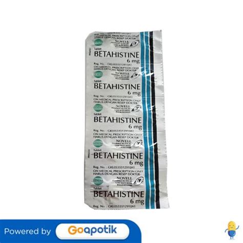 Jual BETAHISTINE NOVELL 6 MG STRIP 10 TABLET Shopee Indonesia