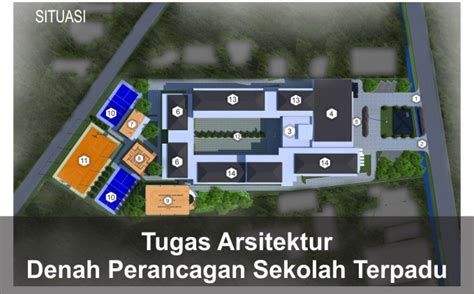 Denah Perancangan Sekolah Terpadu Tugas Mahasiswa Arsitektur Arsimedia