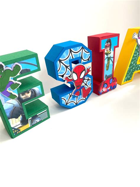 Spidey And Friends Inspired 3d Letters Etsy