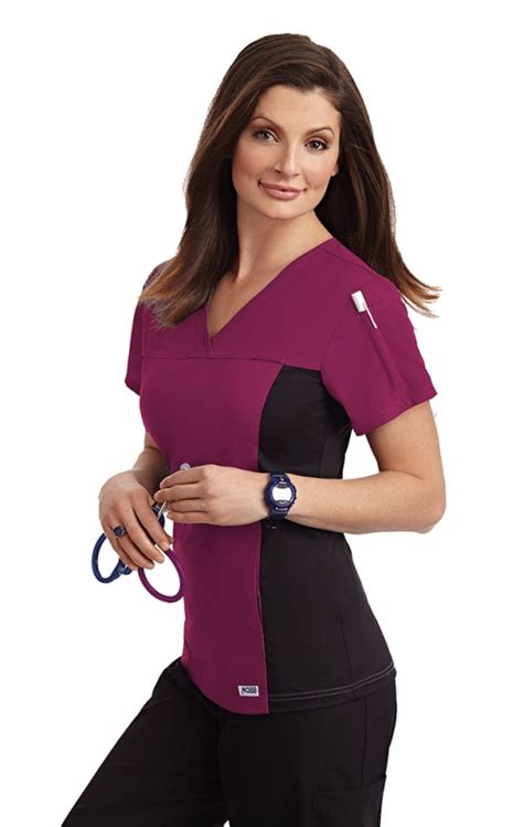 324t Flexi V Neck Scrub Top By Mobb Scrubscanadaca