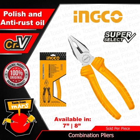 Ingco Combination Pliers Cr V Sold Per Piece Tools From Mars