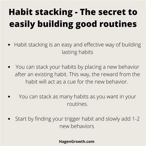 Habit Stacking How To Easily Create Good Routines Hagen Growth