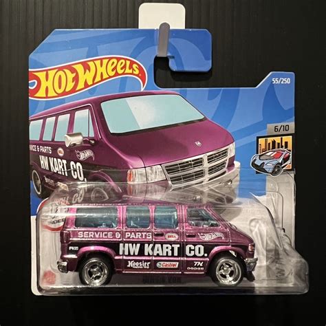 Hot Wheels Dodge Van 2022 HW Metro Spectraflame Lilac Short Card Super Treasure Hunt SC STH