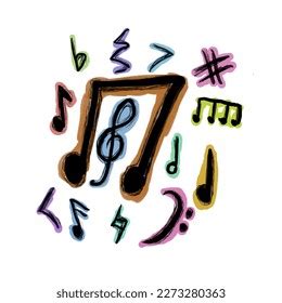 This Colorful Random Music Signs Detailed Stock Illustration 2273280363 ...