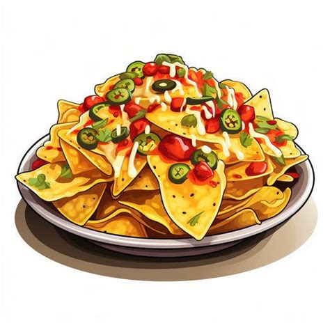 Nachos Clipart In Chiaroscuro Art Style Illustration 4k Vector And Png