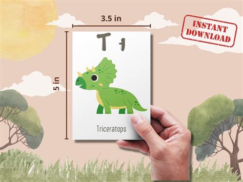 Dinosaur Alphabet Flashcards, Nomenclature Flashcards, Toddler Alphabet ...