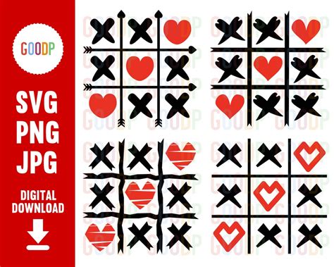 Tic Tac Toe Valentine Svg Xoxo Valentine Svg Happy Valentine Etsy