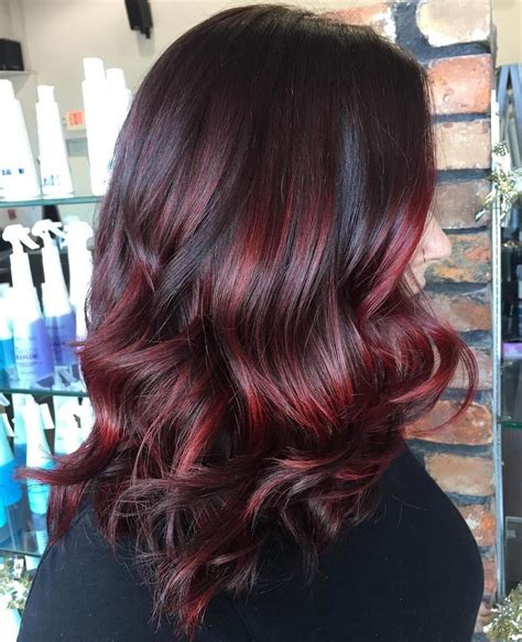 Glazed Burgundy Balayage Cosmetology Short Hair Balayage Red