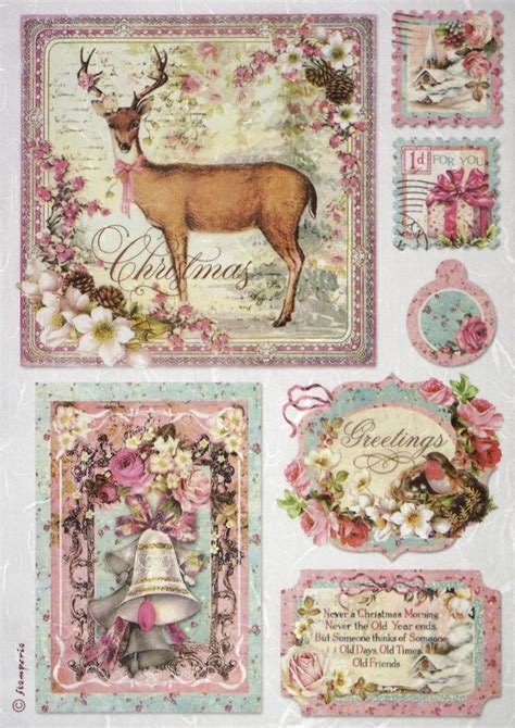 Pin By Smr🌟 On Rice Paper Decoupage August 2017 Vintage Pink Christmas Vintage Christmas