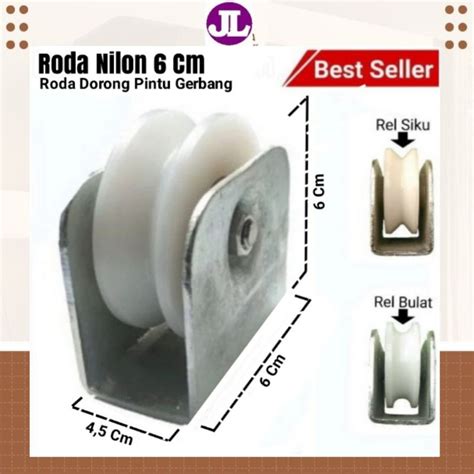 Jual Roda Pagar Nilon Ukuran 6 Cm Pintu Besi Roda Gerbang Nilon Ukuran