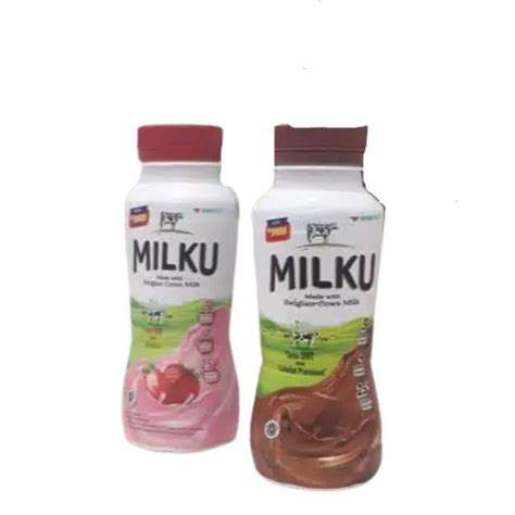 Jual Milku Susu Cokelat Strawberry Botol 200ml Uht Coklat Premium