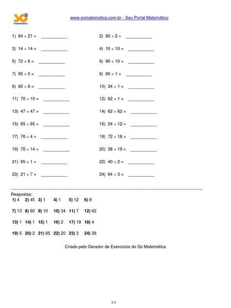 Lista De Exercícios De Divisão Pdf - Lista de Exercícios de Divisão | PDF | Métodos e Materiais de Ensino