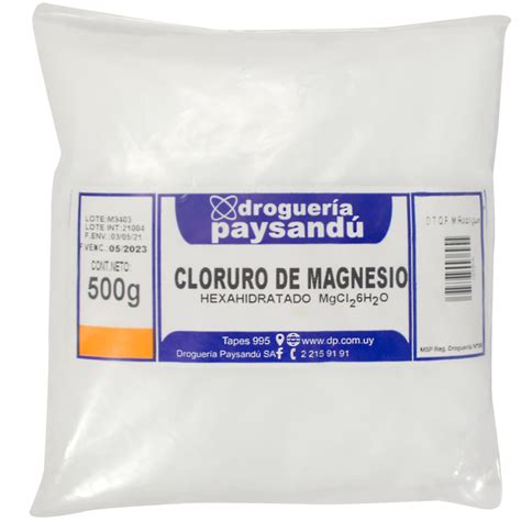 Cloruro De Magnesio Puro 500 G — Droguería Paysandú