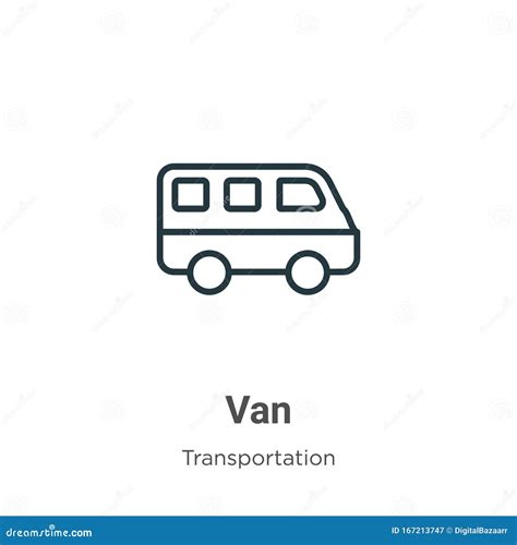 Van Outline Vector Icon Thin Line Black Van Icon Flat Vector Simple