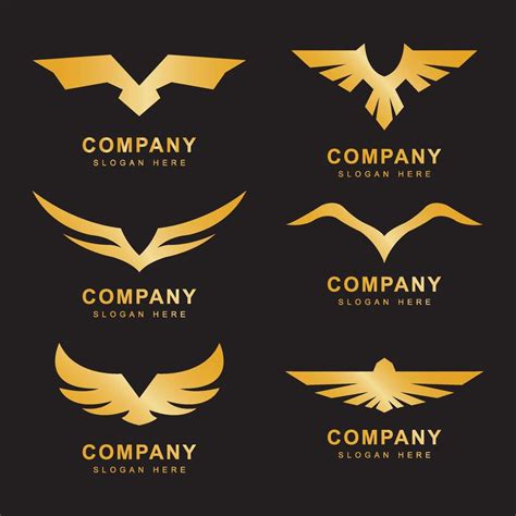 Set Of Golden Eagle Logo Design Template Luxury Bird Logo 48044404