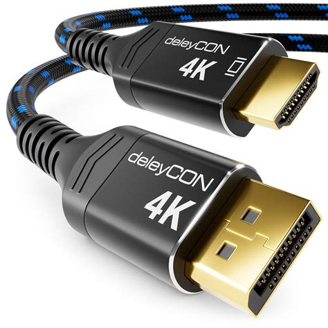 DeleyCON 1 5m 4K DisplayPort Auf HDMI Kabel Mit Aluminium Stecker PC