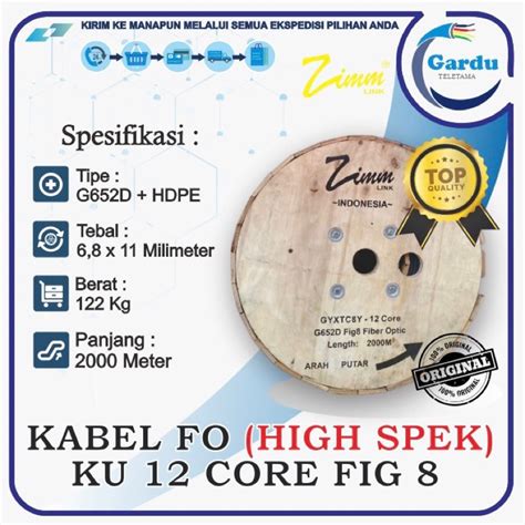 Jual Kabel FO KU 12 Core Fig 8 High Spek Standar Internasional Merk