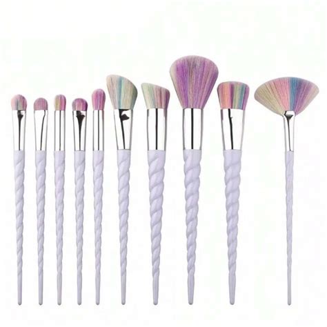 10pcs Makeup Brush Set For Eye Shadow Loose Powder Contouring Blush And Blending Super Soft