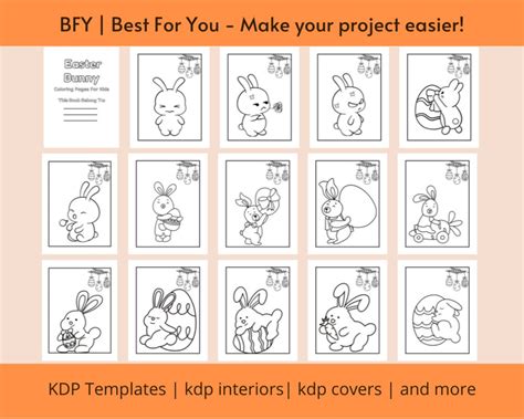 Easter Bunny Coloring Pages for Kids 8.5x11 60 Pages Free - Etsy