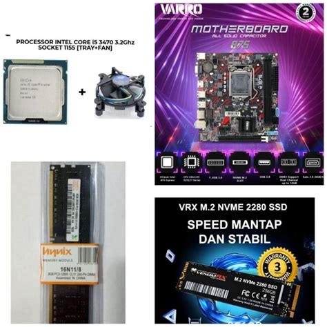 Paket PC Rakitan Processor Intel Core I5 Gen 3 H61 NVME DDR3 Socket LGA