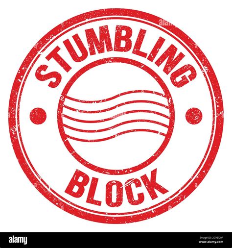 STUMBLING BLOCK Text Written On Red Round Postal Stamp Sign Stock Photo