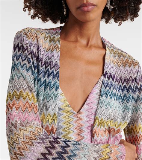 Zig Zag Metallic Knit Cardigan In Multicoloured Missoni Mytheresa