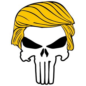 Punisher With Trump Hair Funny Vinyl Sticker Car Truck Decal