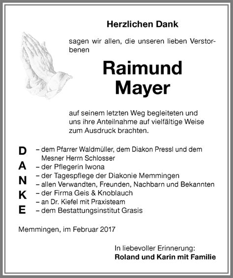 Traueranzeigen von Raimund Mayer Allgäuer Zeitung