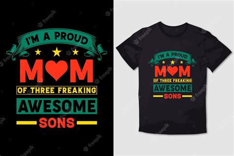 Premium Vector Mother Tshirt Design Im A Proud Mom Of Three Freaking