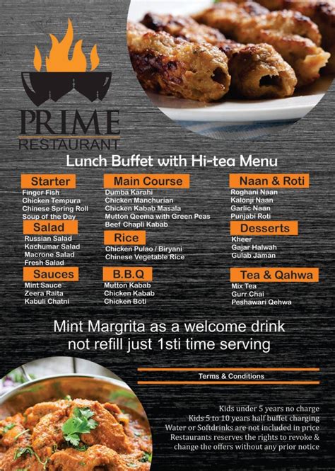 Prime Restaurant Gujranwala Menu Prices Location Address