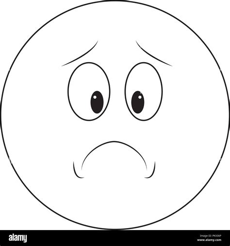 Sad chat emoticon in black and white Stock Vector Image & Art - Alamy