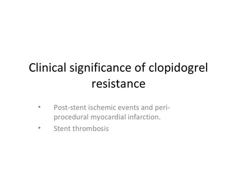 Clopidogrel resistance