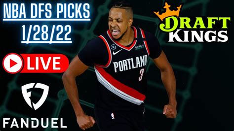 Live Draftkings And Fanduel Nba Dfs Picks Friday 12822 Youtube