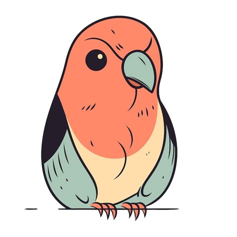 Premium Vector Cute Parrot Hand Drawn Vector Illustration In Cartoon Style